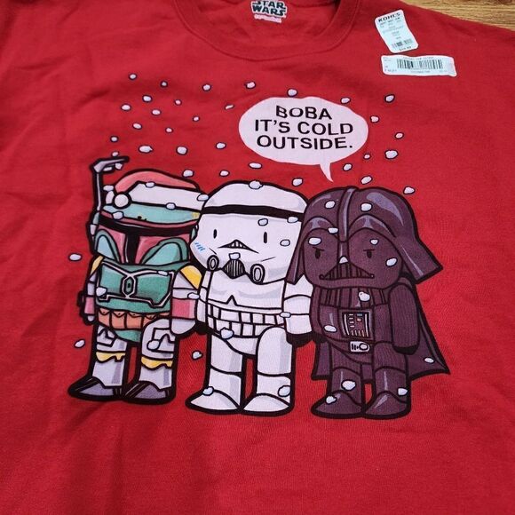 Star Wars Christmas Sweater Darth Vader Boba Fett Storm Trooper Size L Men's - Picture 4 of 4